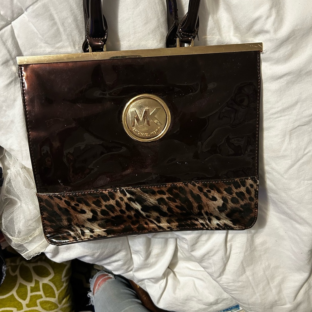 Michael Kors Brown and Leopard Print Women's Bag
